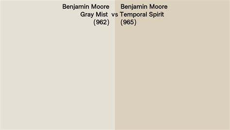 Benjamin Moore Gray Mist Vs Temporal Spirit Side By Side Comparison