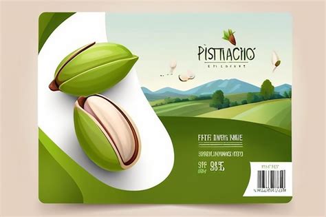 Premium Photo Fresh Local Pistachios Food Label Template Abstract