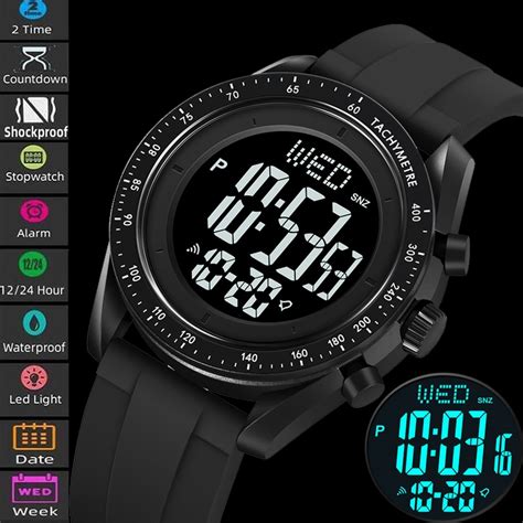 Skmei Led Waterproof Dual Time Soft Silical Strap Back Light Men S