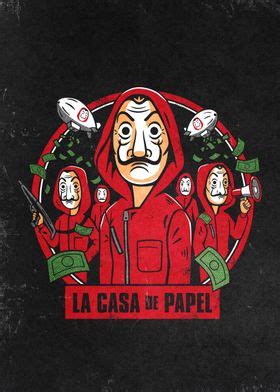 La Casa De Papel Cartoon Poster By La Casa De Papel Displate