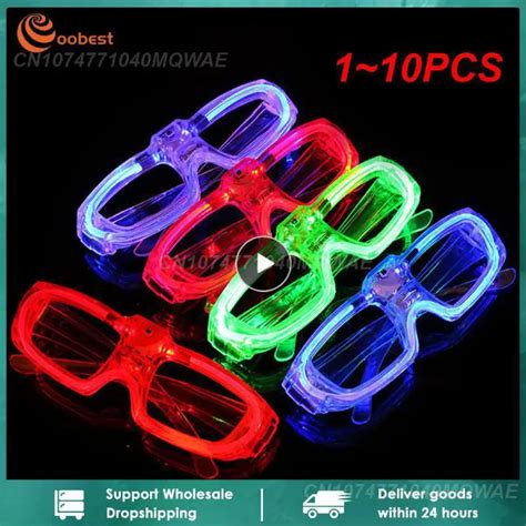 1 10pcs 10 20 Party Glow In The Dark Glasses Light Up Led Glasses Neon Party