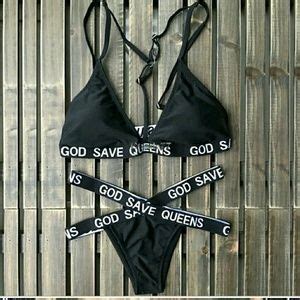 Swim Padded Version Sexy God Save Queens Caged Bikini Poshmark