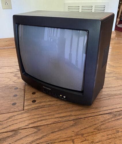 Vtg Sharp Crt Color Tv J M Retro Gamer Front A V Input No