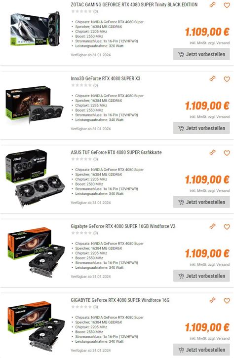 Geforce Rtx Super European Pricing Surfaces In Germany Webshop