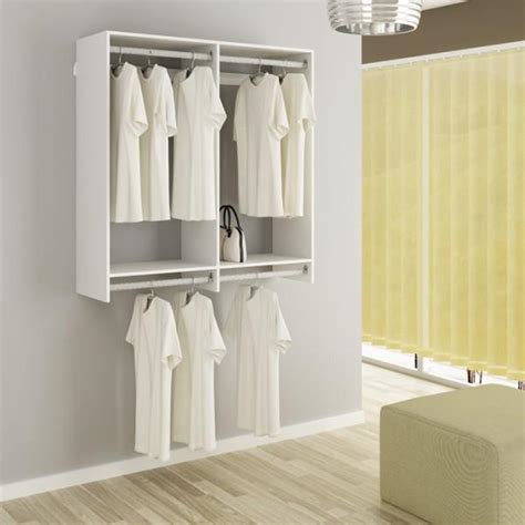 Closet Completo Em MDF 15mm Sem Portas Branco Fosco Supercloset