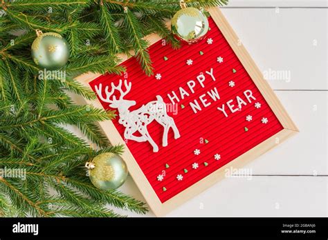 Letter Board New Year And Christmas Concept Top Horizontal View Copyspace Christmas Decorations