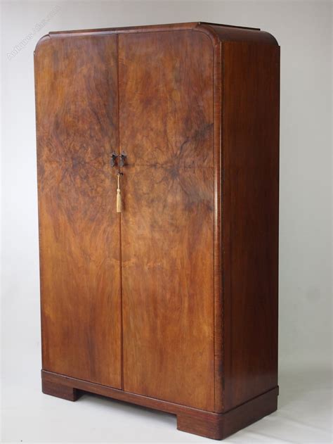 Art Deco Walnut Wardrobe With Fitted Interior Antiques Atlas