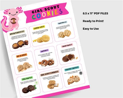 Lbb Girl Scout Cookies Printable 2024 Cookie List Girl Scout Sign