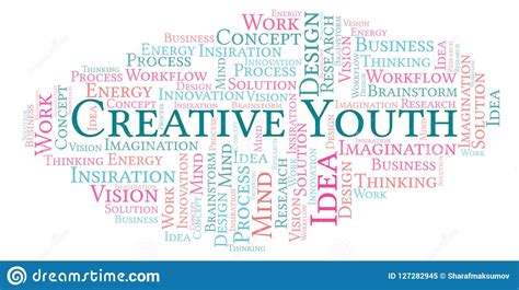 Creative Youth Word Cloud Made With Text Only Stock Illustration