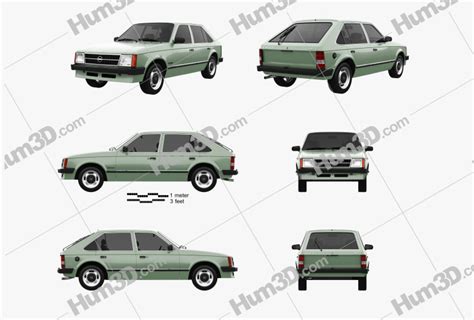 Opel Kadett Door Blueprint Template Dmodels