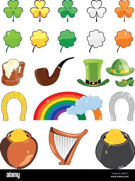 Collection Of St Patricks Day Icons Vector Illustrations Stock Vector Image And Art Alamy