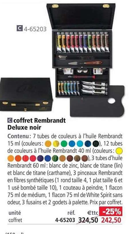 Promo Coffret Rembrandt Deluxe Noir Chez Le G Ant Des Beaux Arts