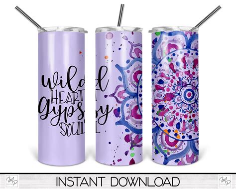 20 Oz Skinny Tumbler Wrap Sublimation Design Template Vinyl Etsy