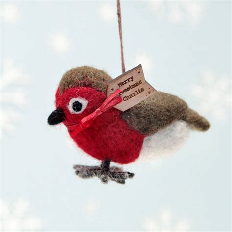 Personalised Felt Robin Christmas Tree Decoration By Postbox Party