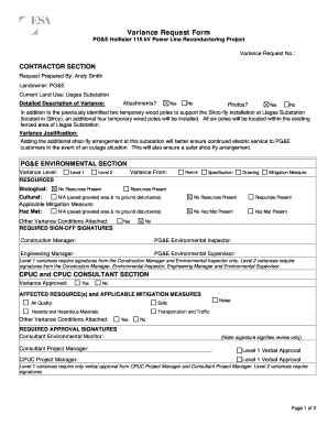 Fillable Online Cpuc Ca Variance Request Form Cpuc Ca Fax Email Print