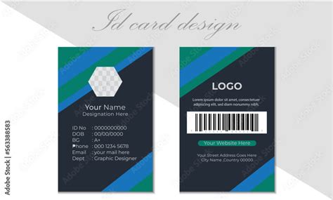 Abstract Id Card Template Office Id Card Template Abstract Design Id