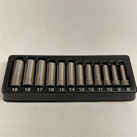 Snap On 12 Pc 38 Drive 6 Point Metric Flank Drive Deep Socket Set 8 19 Mm 212sfsmy Shop