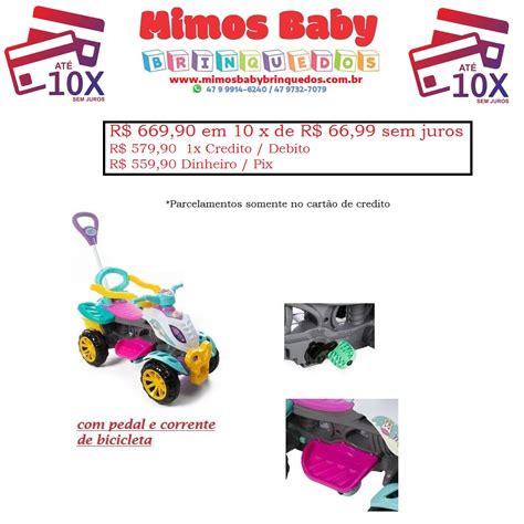 Carrinho De Passeio Pedal Infantil Empurrador Crian A Unic Rnio