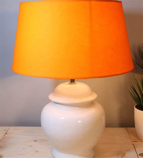 Buy Orange Shade Table Lamp With Ceramic Base By Homesake At 32 Off By Homesake Pepperfry