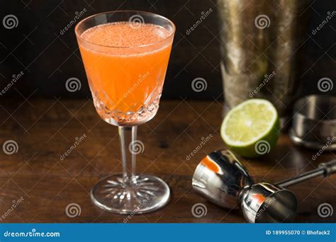 Boozy Red Naked And Famous Cocktail Stock Photo Image Of Juice