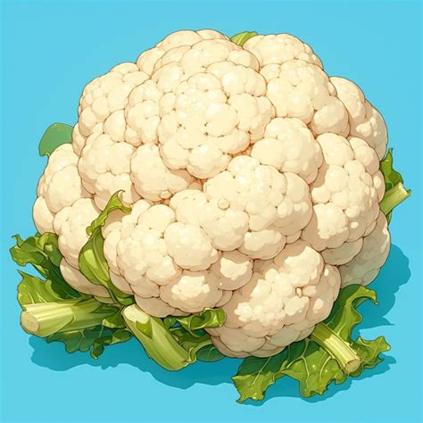 La Coliflor Entera Con La Cuajada Blanca Densa Vector Premium