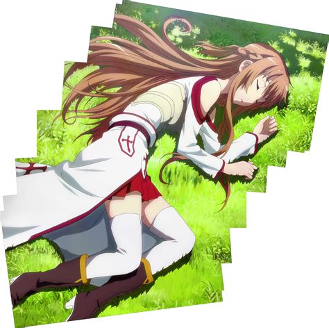 Safebooru 1girl Asuna Sao Bare Shoulders Blush Boots Braid Cloak Closed Eyes Grass Highres