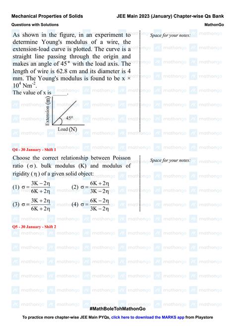 Solution Mechanical Properties Of Solids Jee Main Jan Pyq Studypool