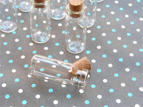 20 Mini Glass Bottles With Corks 12x31mm Etsy