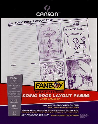 Canson Fanboy Comic Book Layout Pages In X In Sheets