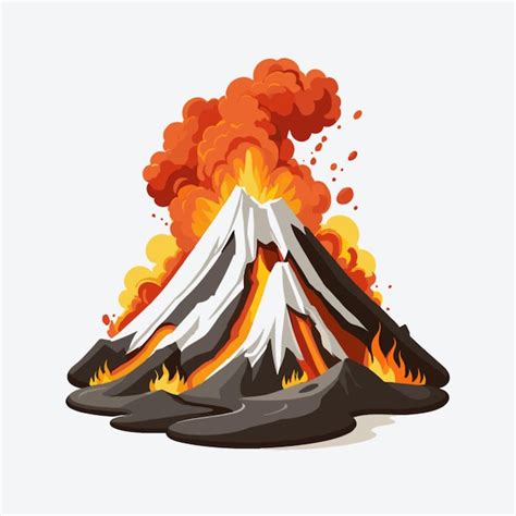 Premium Vector Volcanic Eruption Vector