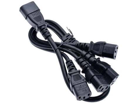 Iec C Male Plug To Xc Female Y Type Splitter Power Cord C