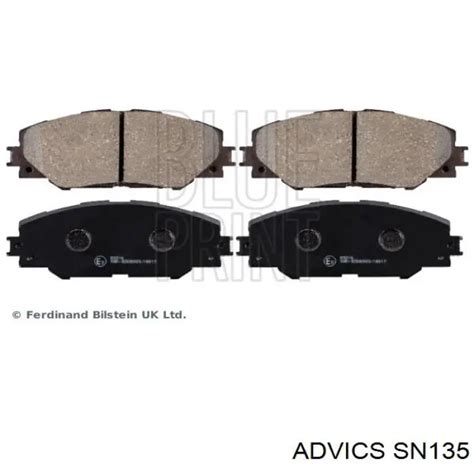 SN135 Advics колодки тормозные передние дисковые
