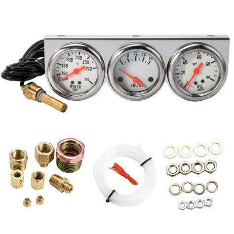 Scorpiuse Triple Gauge Kit 3 In 1 Oil Volt Water Car Meter Auto Gauge 2