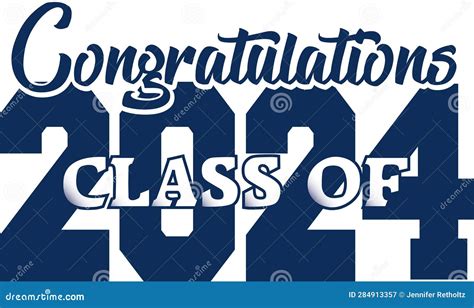 Class Of 2024 Congratulations Graduate Graphic Stock Vector