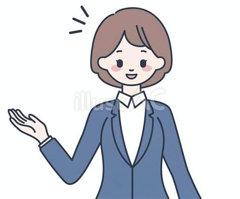 紹介をするスーツ姿の女性イラスト No 25006857｜無料イラスト・フリー素材なら「イラストac」