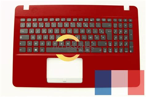 Red French Azerty Keyboard For Vivobook Asus Accessories