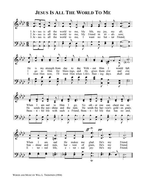 Jesus Is All The World To Me | Christian song lyrics, Gospel song lyrics, Praise songs