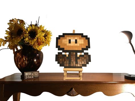 Wood Wall Art - Espresso Fire Flower Wood Nintendo Furniture - Super Mario by ArchStar on Etsy ...