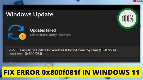 Fix Install Error 0x800f081f Windows 11 YouTube