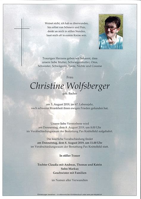 Parte F R Christine Wolfsberger Pax Requiem