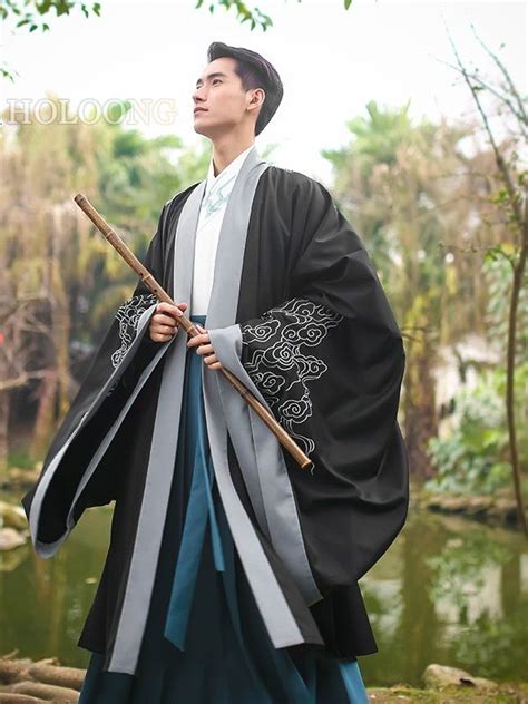 Ancient China Clothing Traditional Chinese Men Hanfu Cloak Ancient