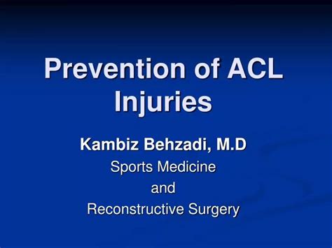 Ppt Prevention Of Acl Injuries Powerpoint Presentation Free Download Id 6305482