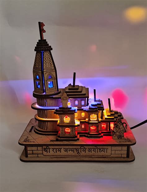 Shri Ram Mandir Ayodhya 3D Model, 7.5 ” with light – The State Square