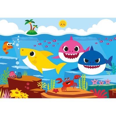 Clementoni 60 Parça Double Face Coloring Puzzle Baby Shark 2 26093 D R