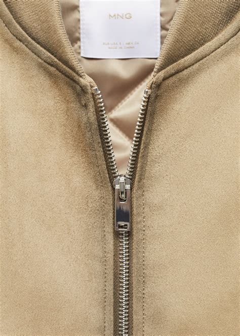 Worn Leather Effect Bomber Jacket Women Mango Usa