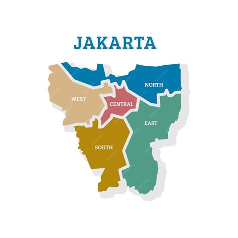 Premium Vector | Map of the Province of Jakarta administrative and ...