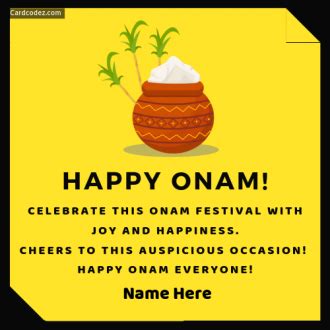 Happy Onam Wish Greeting Card With Name On It Card Codez Name On