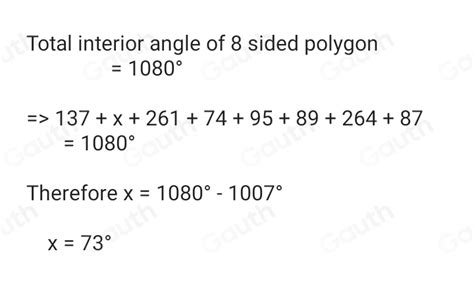 Solved Work Out The Value Of The Missing Angle X The Diagram Is Not