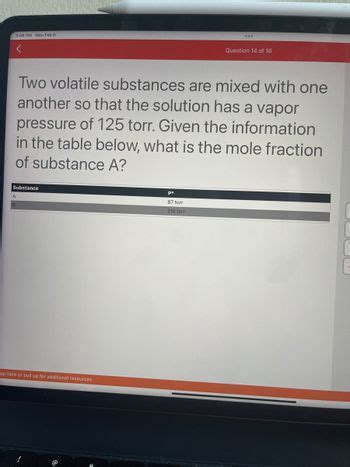 Answered Substance AB Two Volatile Substances Bartleby