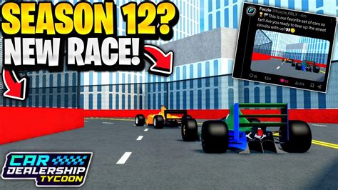 NEW RACE NEW FORMULA SEASON 12 COMING IN CDT Roblox Car Dealership